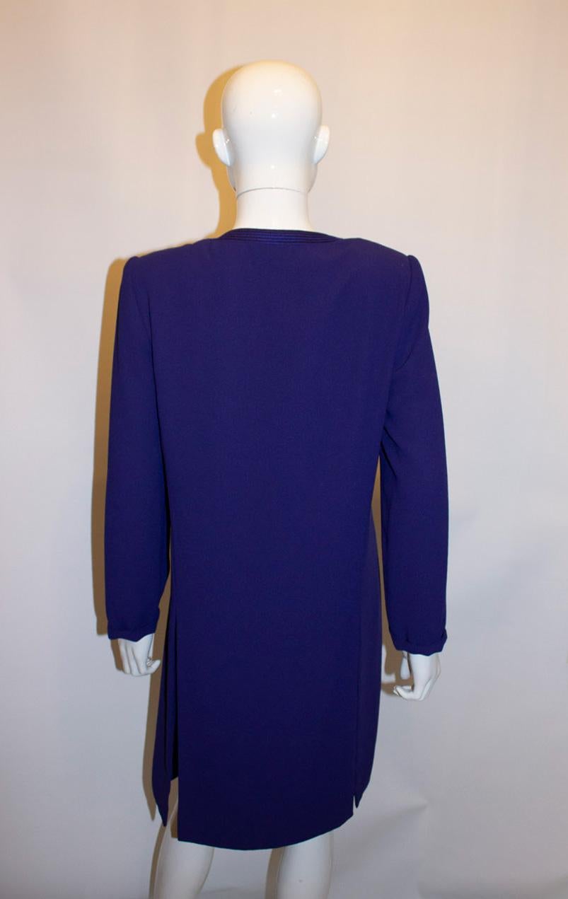 Frank Usher/Harrods - Robe manteau violet vintage Bon état - En vente à London, GB
