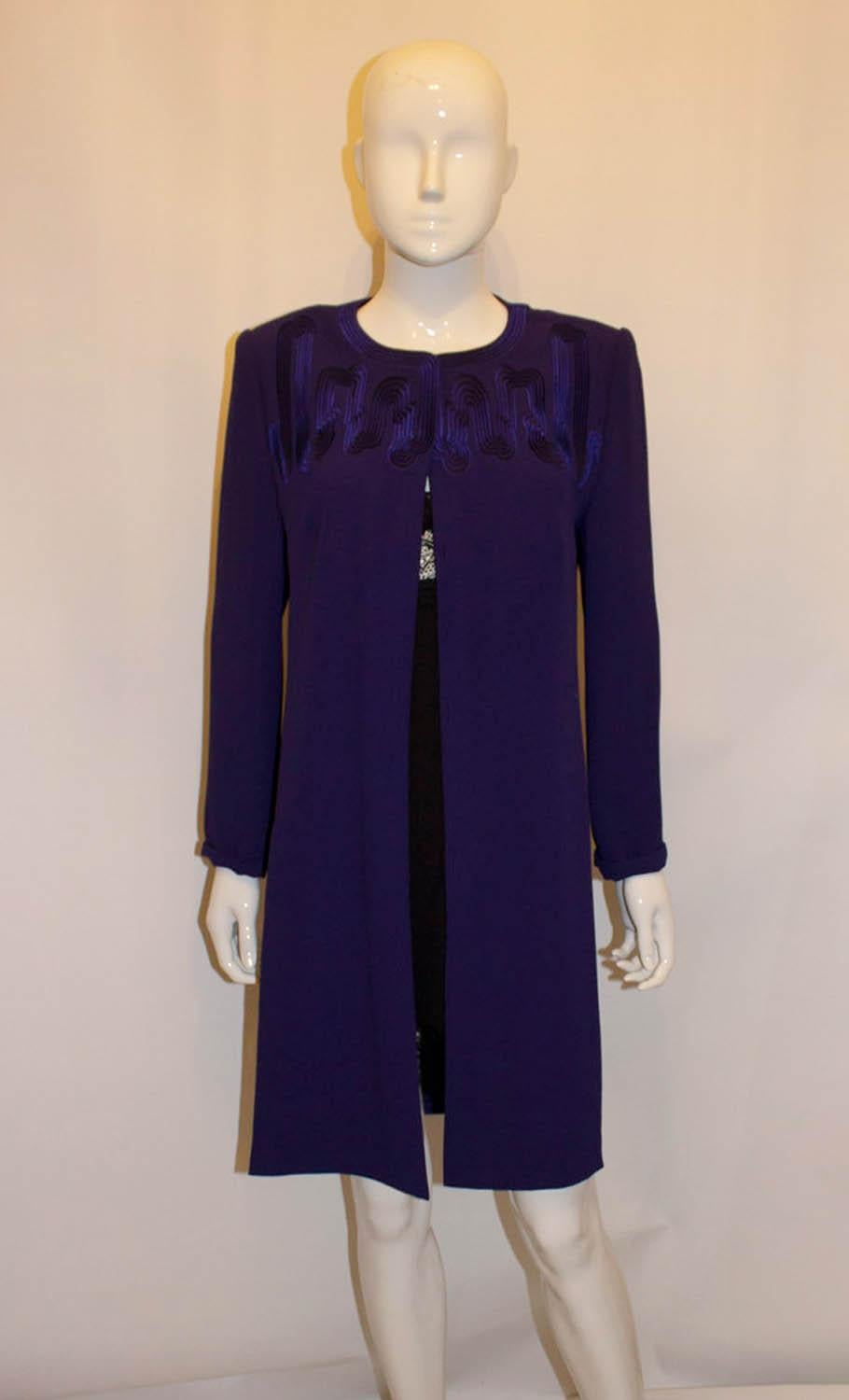 Frank Usher/Harrods - Robe manteau violet vintage Unisexe en vente