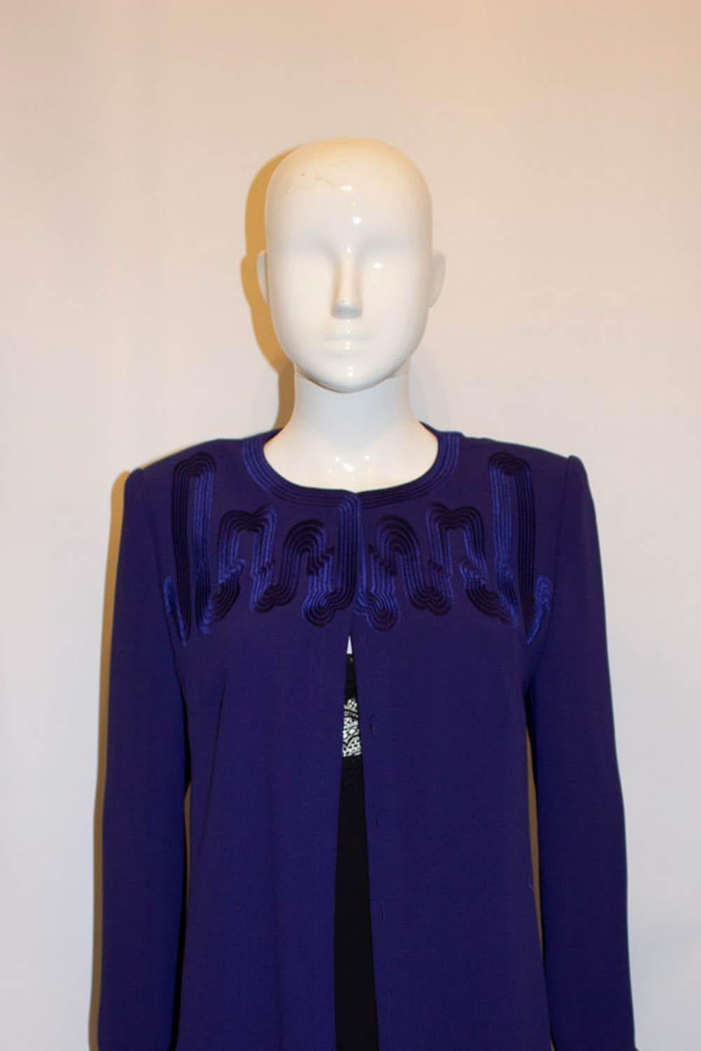 Black Vintage Frank Usher /Harrods Purple Coat Dress For Sale