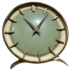 Vintage Franz Hermle Art Decó Reloj de sobremesa verde Alemania