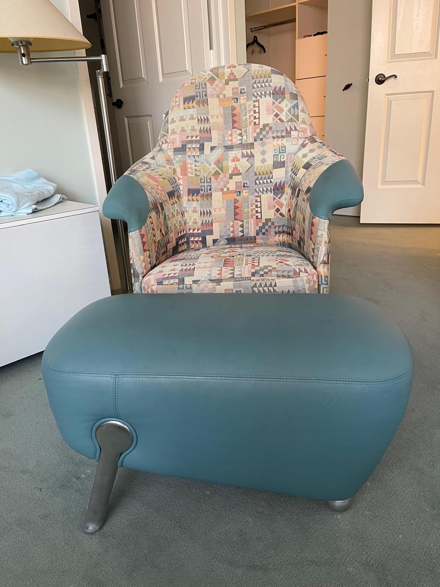 Autrichien Franz Wittmann fauteuil de détente autrichien vintage et ottoman, 1978 en vente