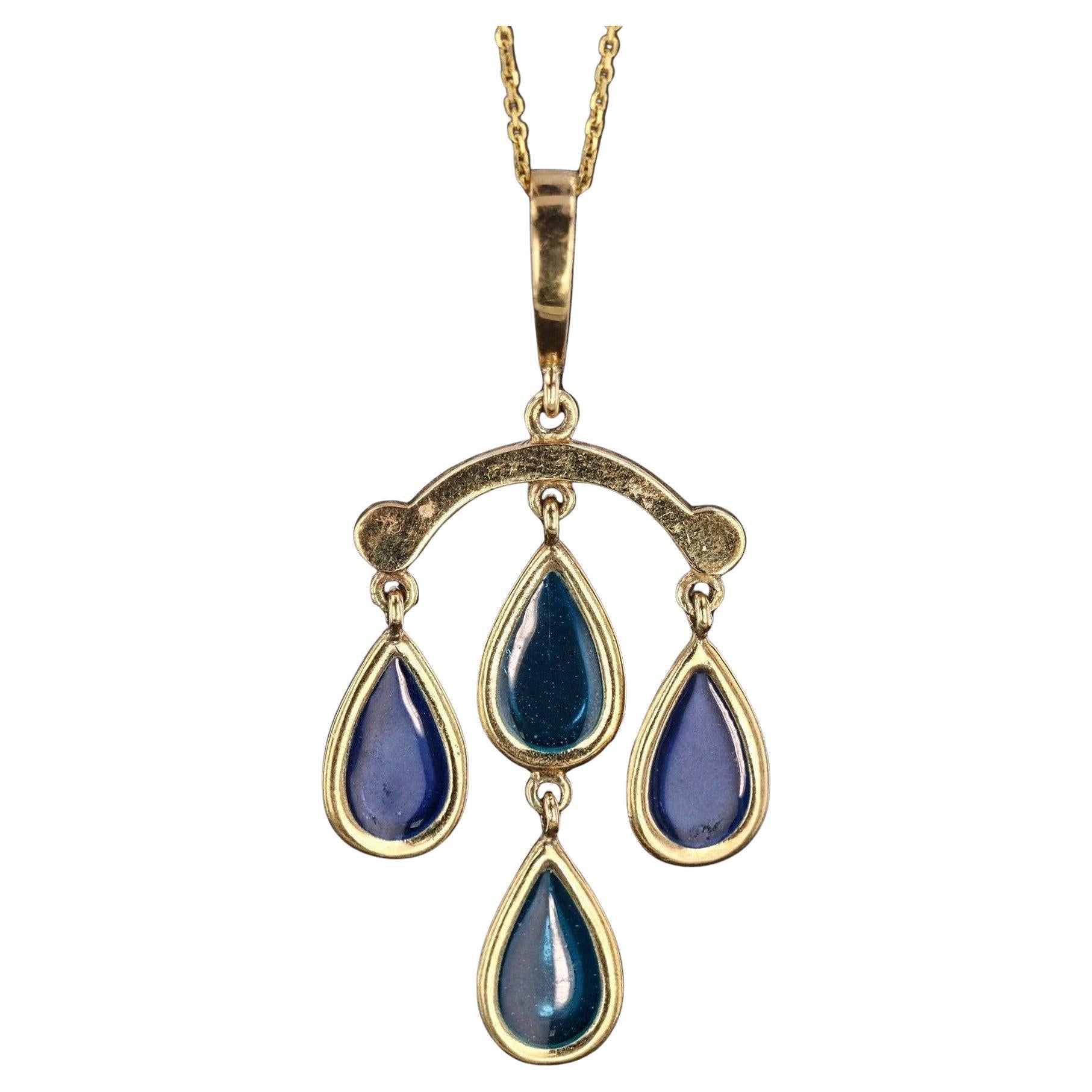Vintage Frascarolo Plique-a-Jour Vintage-Halskette aus 18 Karat Gold im Angebot