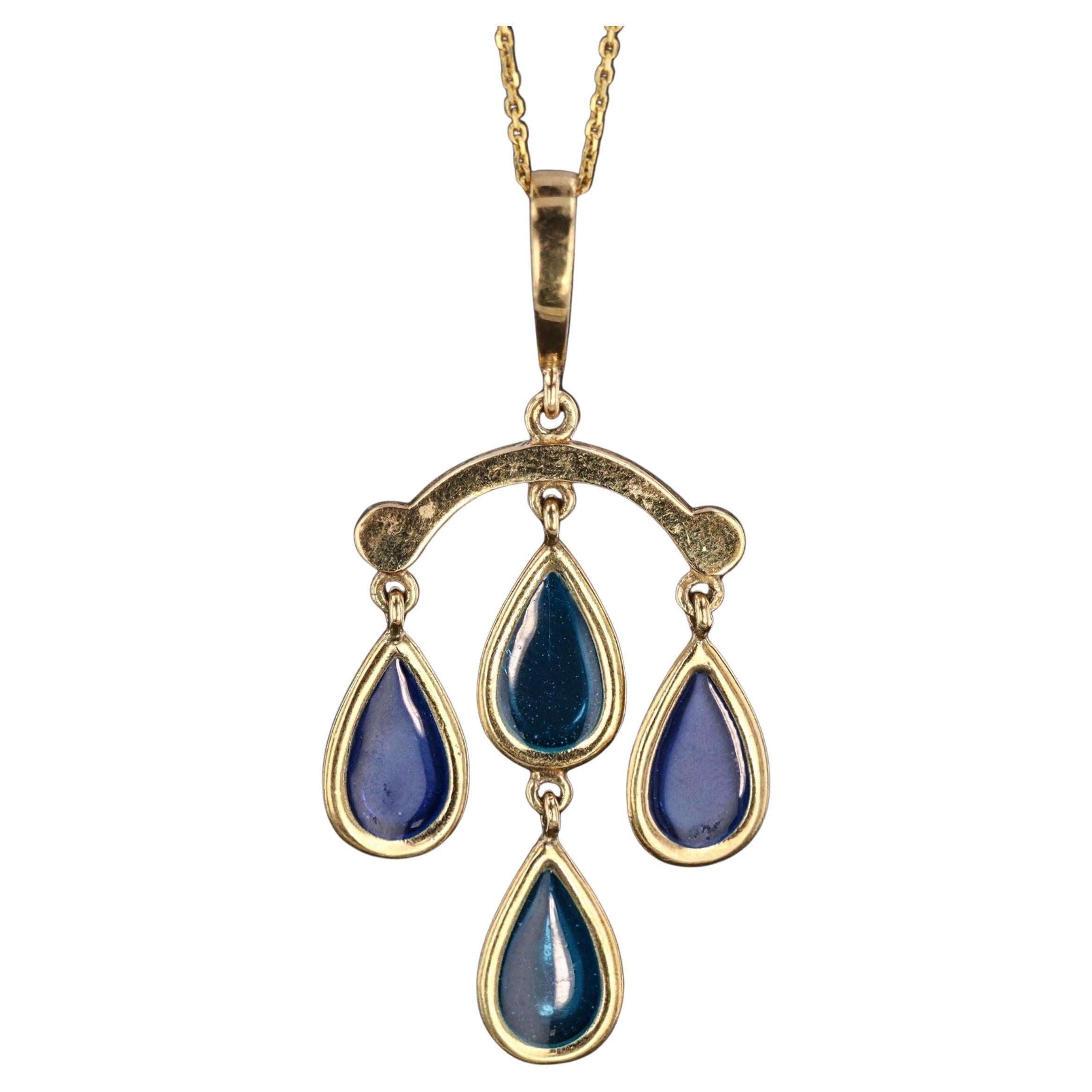 Collana vintage Frascarolo Plique-a-Jour in oro 18 carati