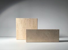 Fratelli Mannelli, Paar architektonische Vasen aus Travertin, Vintage, für Raymor