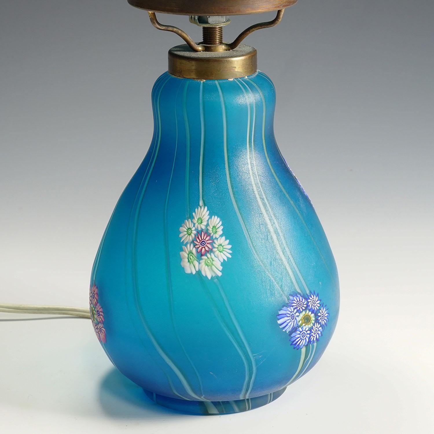 Vintage Fratelli Toso Millefiori Schreibtischlampe, Murano, um 1950 im Zustand „Gut“ im Angebot in Berghuelen, DE
