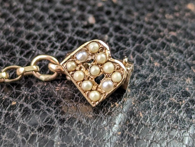 Vintage Fraternity brooch Heart Skull and Crossbones 10k gold and