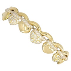 Vintage Fred Paris 18k Diamant Liens de Coeurs Armband