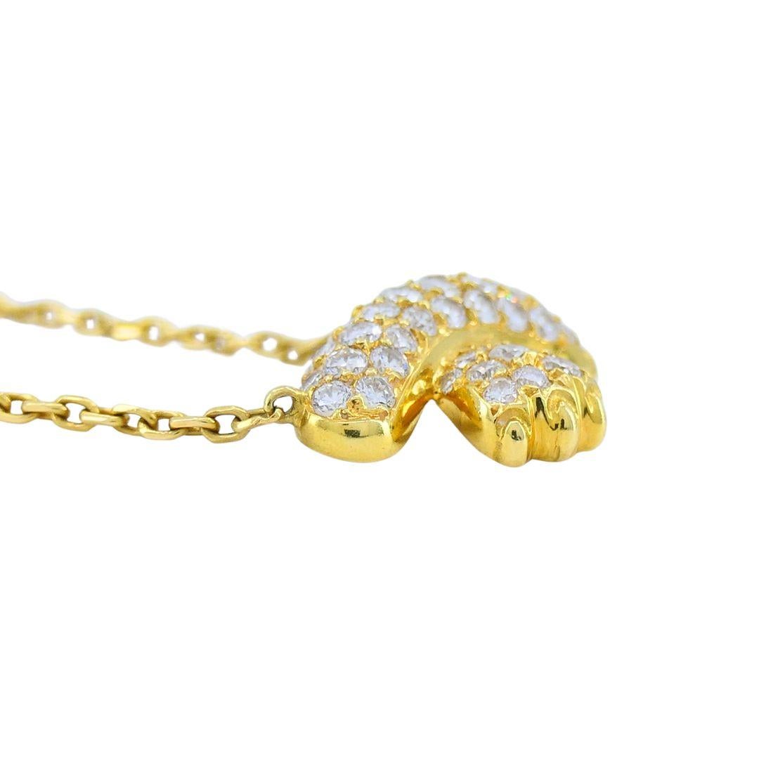 Vintage Fred Paris - Collana con nastro di diamanti in oro 18k in vendita 1