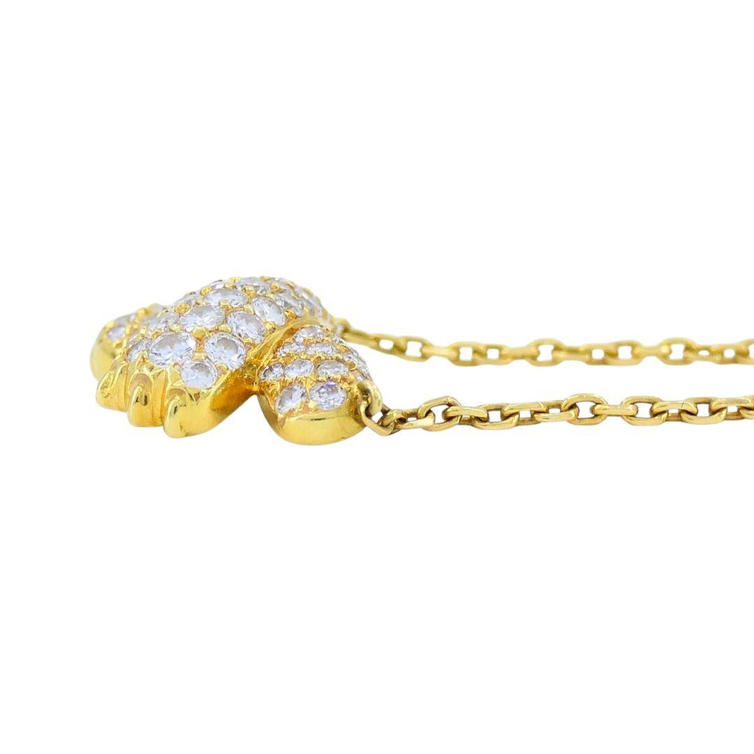 Vintage Fred Paris - Collana con nastro di diamanti in oro 18k in vendita 2