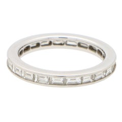 Vintage Fred Paris Art Deco Style Diamante Taglio Baguette Eternità Completa