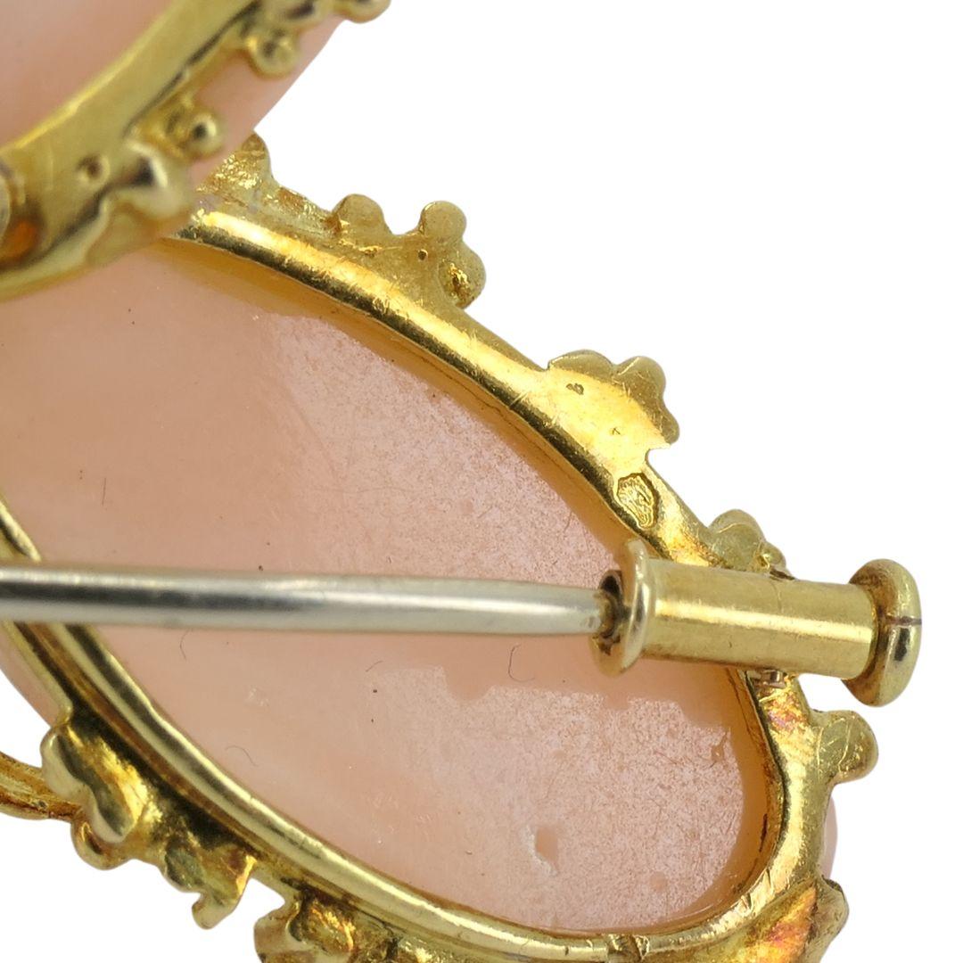 Vintage Fred Paris Butterfly Brooch Pin 18k Gold Coral Diamond For Sale 3