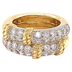 Vintage Fred Paris Diamond 18 Karat Gold Ring