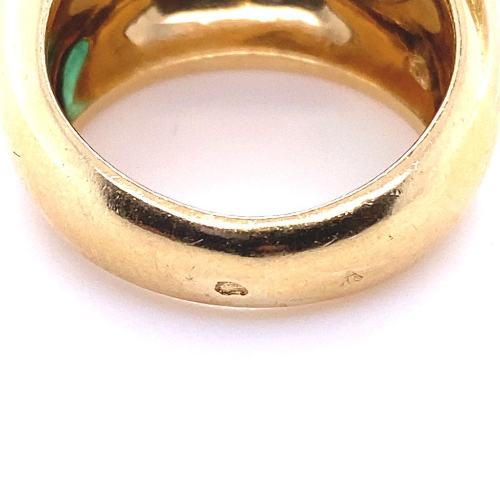 Women's Vintage Fred Paris Diamond Emerald 18 Karat Yellow Gold Bypass Engagement Ring For Sale