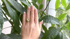 Vintage Fred Paris French 18 Karat Gold Black Enamel Leopard Ring