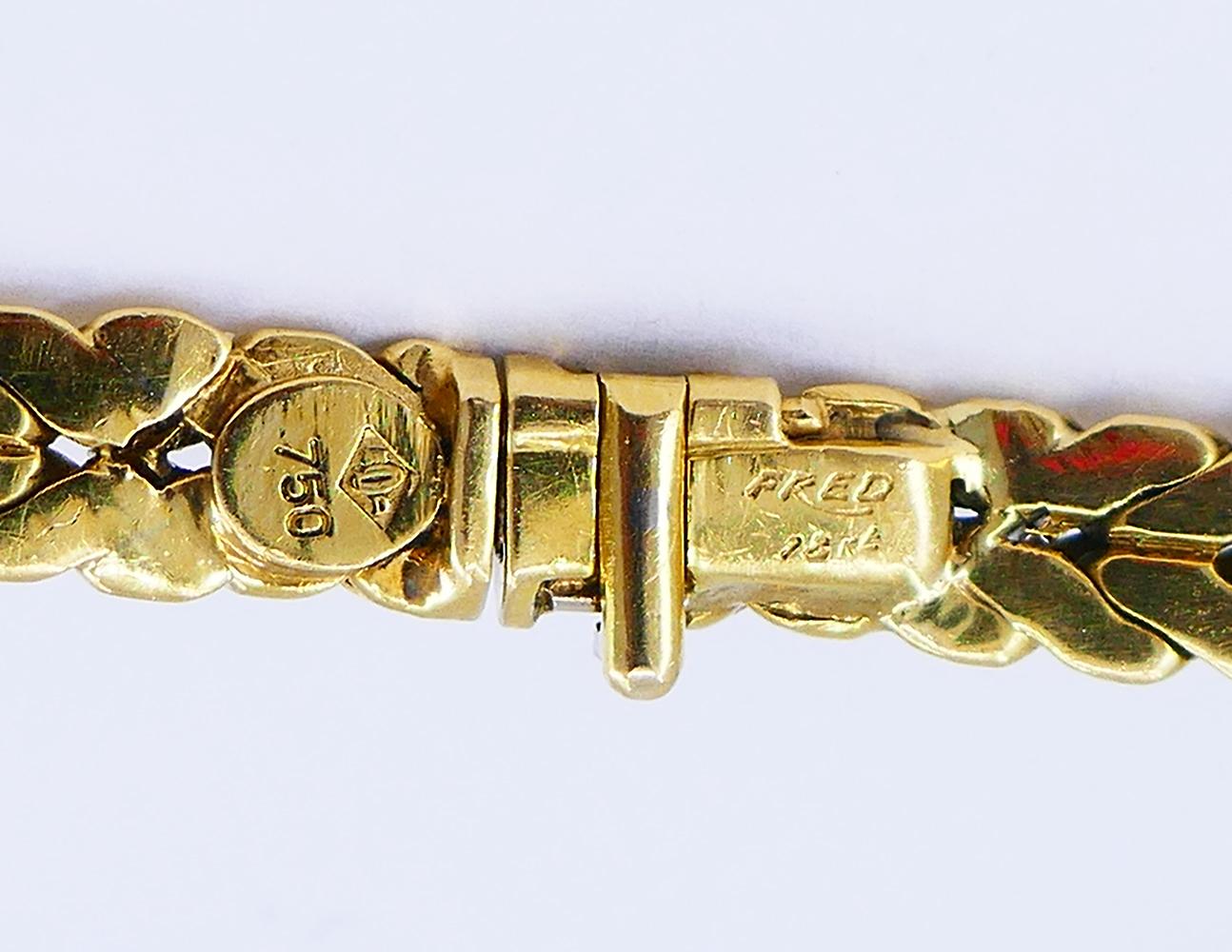 Vintage Fred Paris Halskette Ohrringe Set 18k Gold Diamant Französisch Estate Jewelry 8