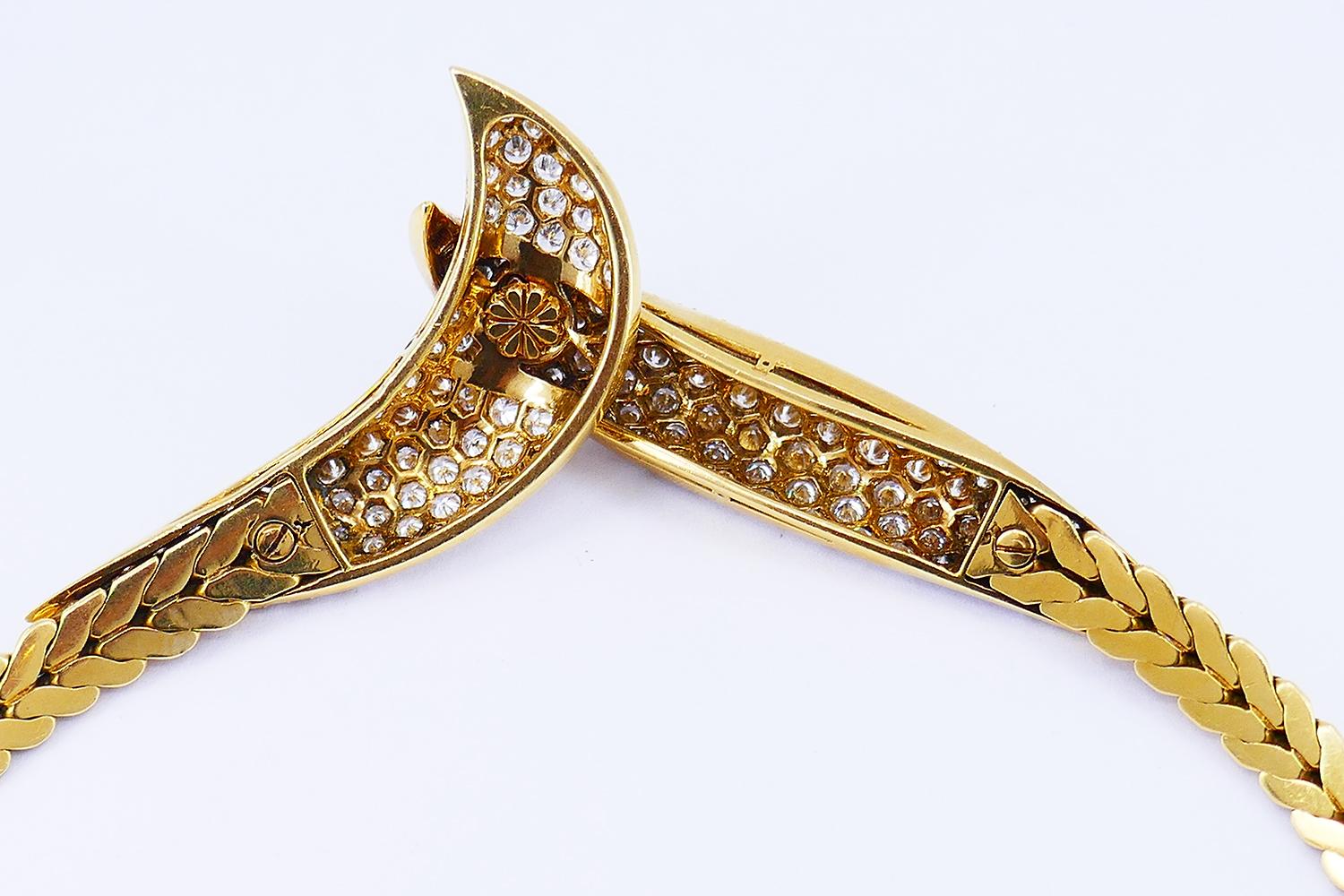 Vintage Fred Paris Halskette Ohrringe Set 18k Gold Diamant Französisch Estate Jewelry 3