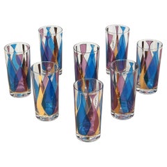 Vintage Fred Press Barware Glasses set Mid-Century Decanters 