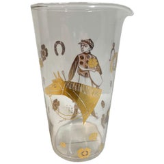 Vintage Fred Press Cocktail Pitcher & Stirrer in the Derby Time Pattern