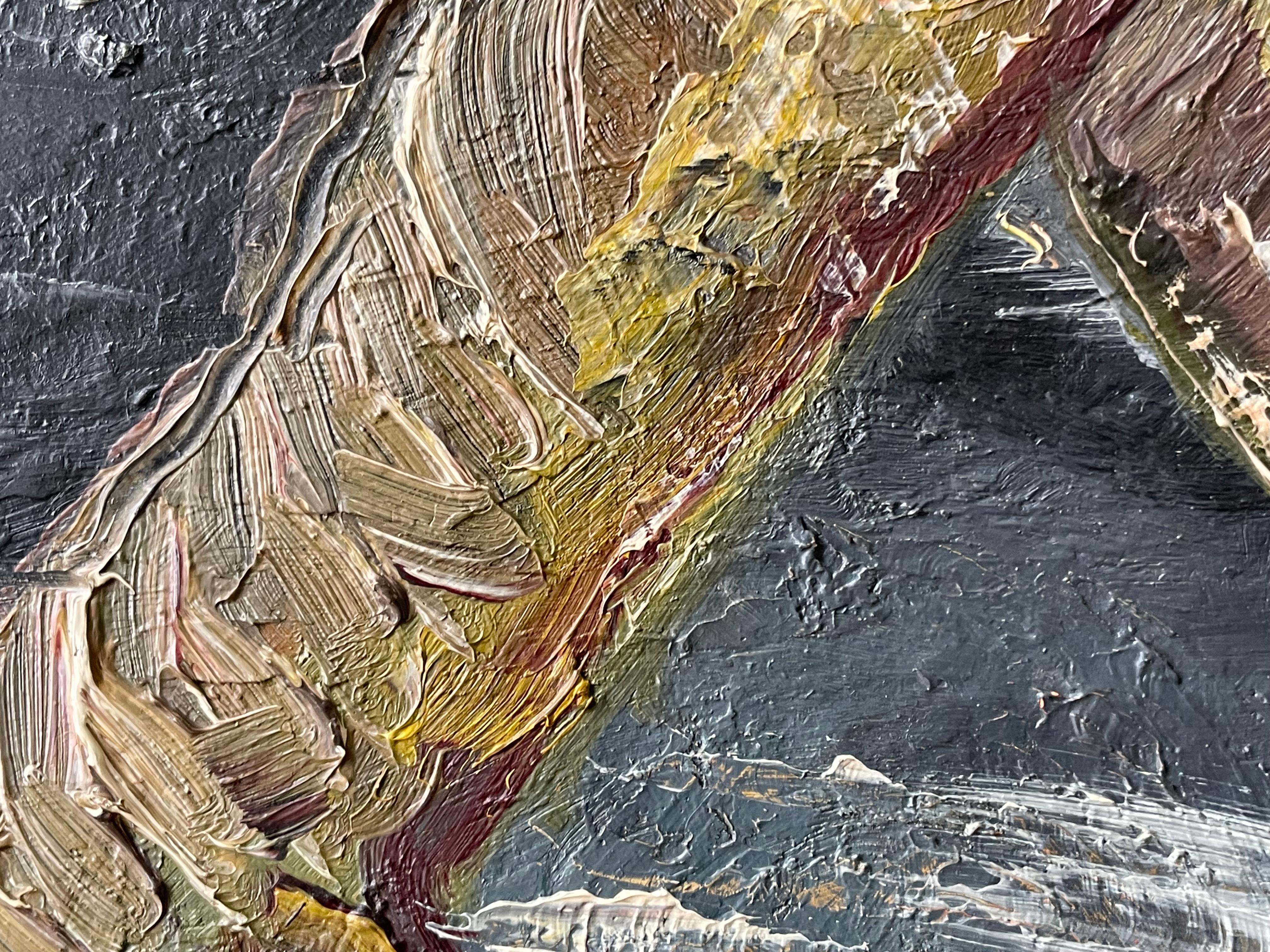 Vintage Freddy Halle Dänische Mitte des Jahrhunderts expressionistische Ölgemälde von Bäumen im Angebot 4