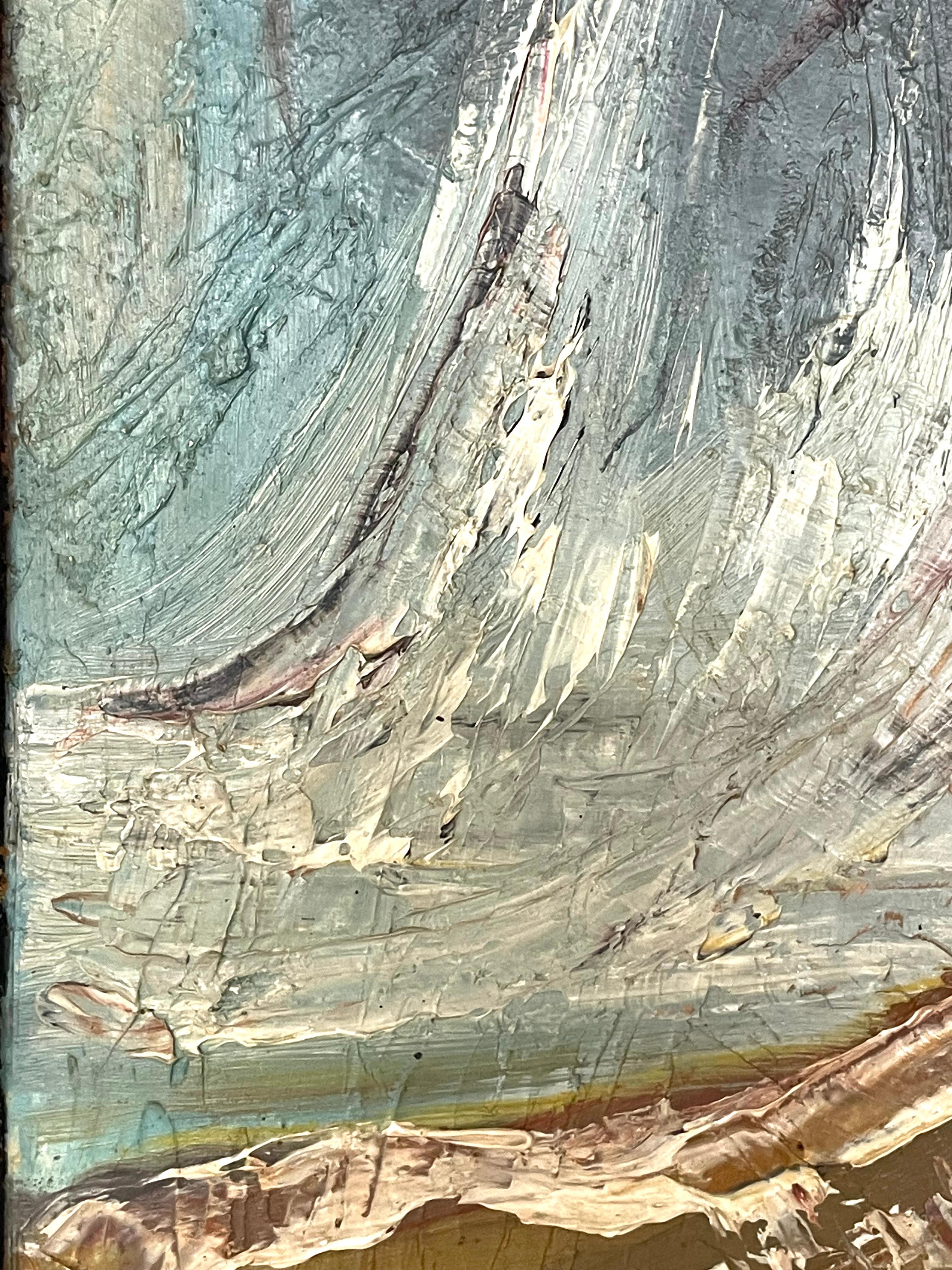 Vintage Freddy Halle Dänische Mitte des Jahrhunderts expressionistische Ölgemälde von Bäumen im Angebot 6