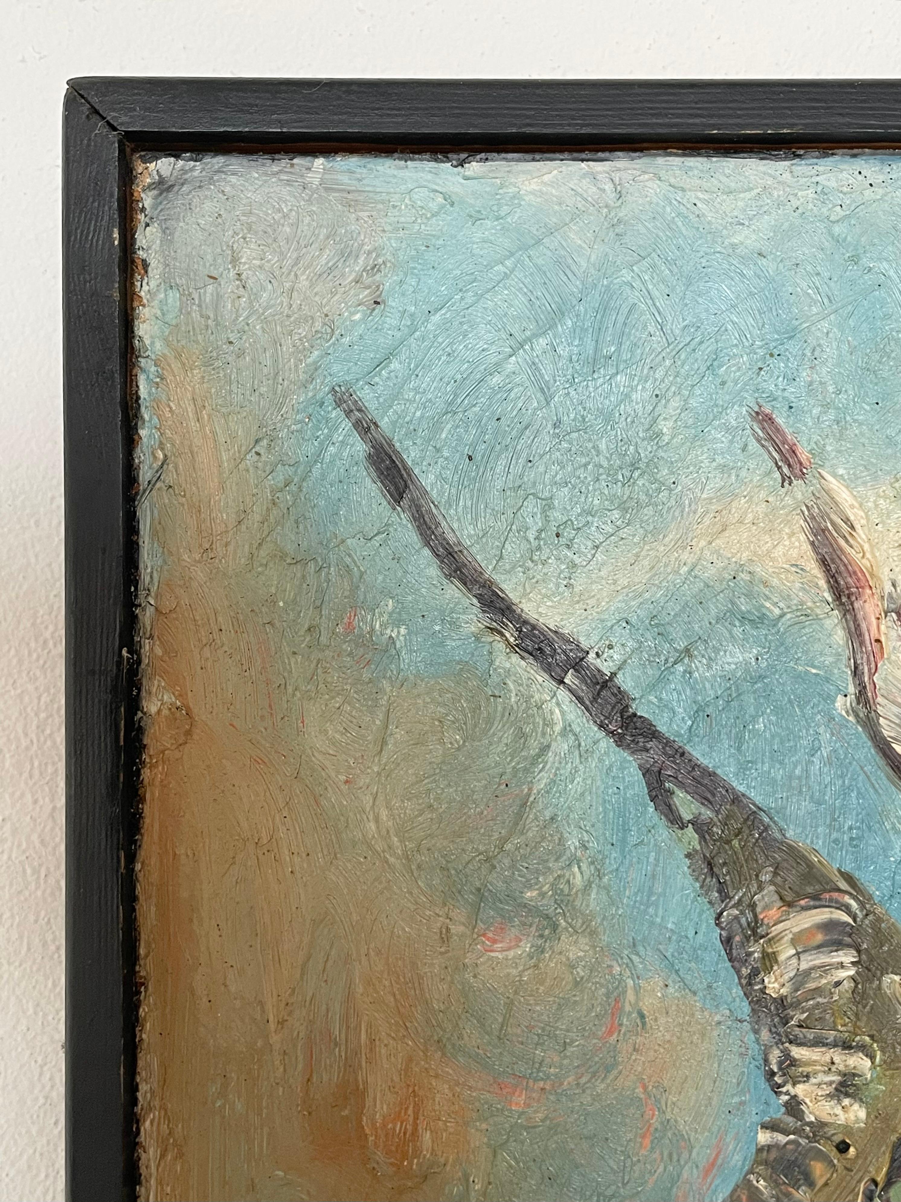 Vintage Freddy Halle Dänische Mitte des Jahrhunderts expressionistische Ölgemälde von Bäumen im Angebot 7