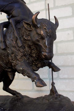Vintage Frederic Remington Buffalo Horse Sculpture