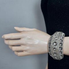 Bracciale vintage FREDERIC VOLLE PARIS in argento con bracciale largo in stile etnico