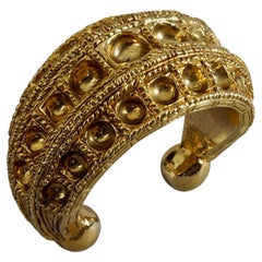 Bracciale vintage FREDERIC VOLLE PARIS, stile etnico, color oro, dal design massiccio