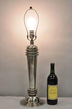 Vintage Frederick Cooper Art Deco Style Chrome "Atomic" Steel Table Lamp