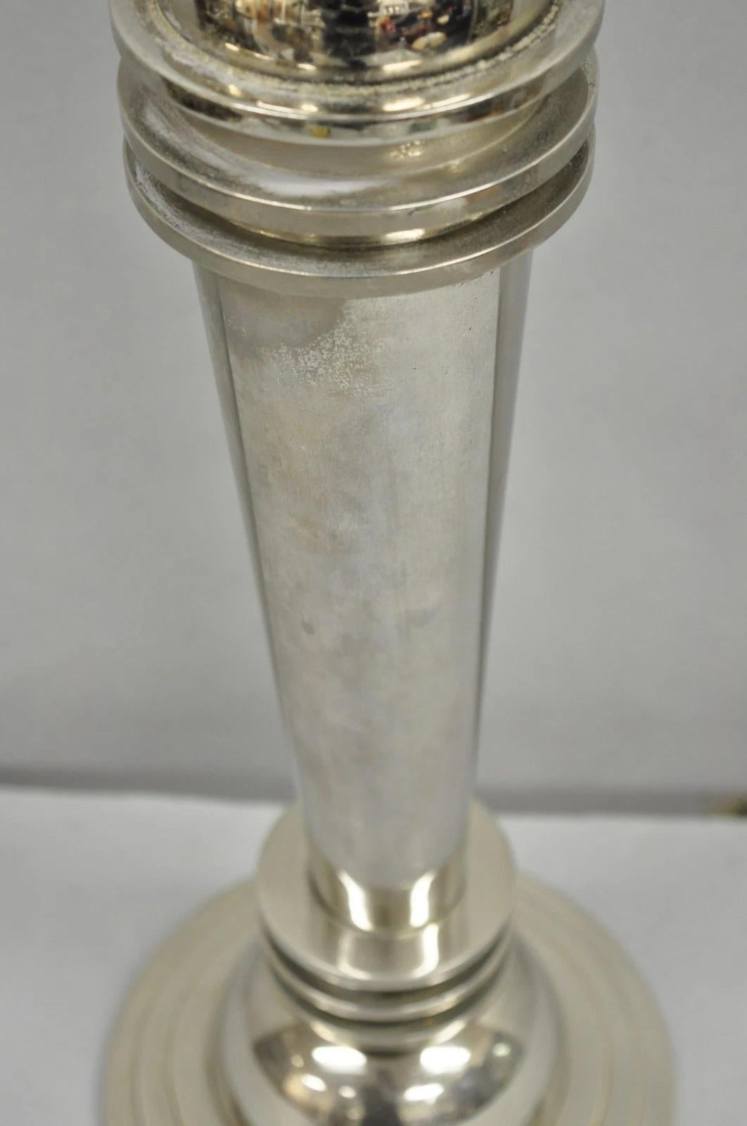 Vintage Frederick Cooper Lámpara de mesa de acero cromado 