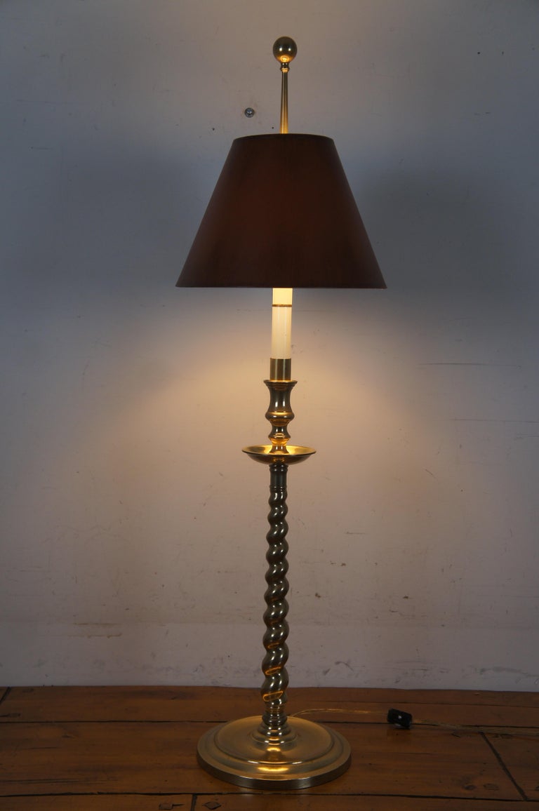 Vintage Frederick Cooper Brass Barley Twist Altar Candlestick Buffet ...