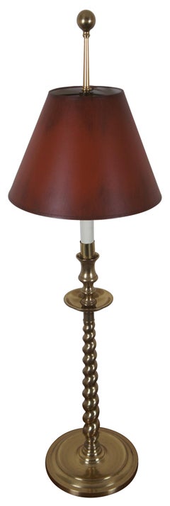 Vintage Frederick Cooper Brass Barley Twist Altar Candlestick Buffet Lamp
