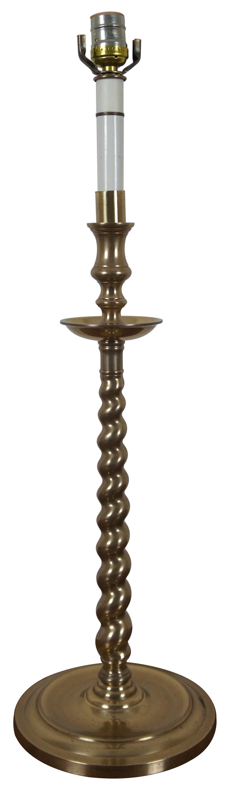 Vintage Frederick Cooper Brass Barley Twist Altar Candlestick Buffet ...