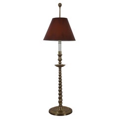 Vintage Frederick Cooper Brass Barley Twist Altar Candlestick Buffet Lamp