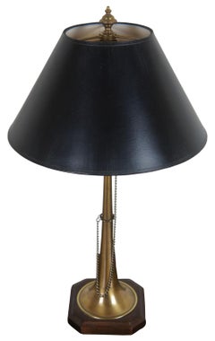 Vintage Frederick Cooper Brass Trumpet Horn Table Lamp Hollywood Regency