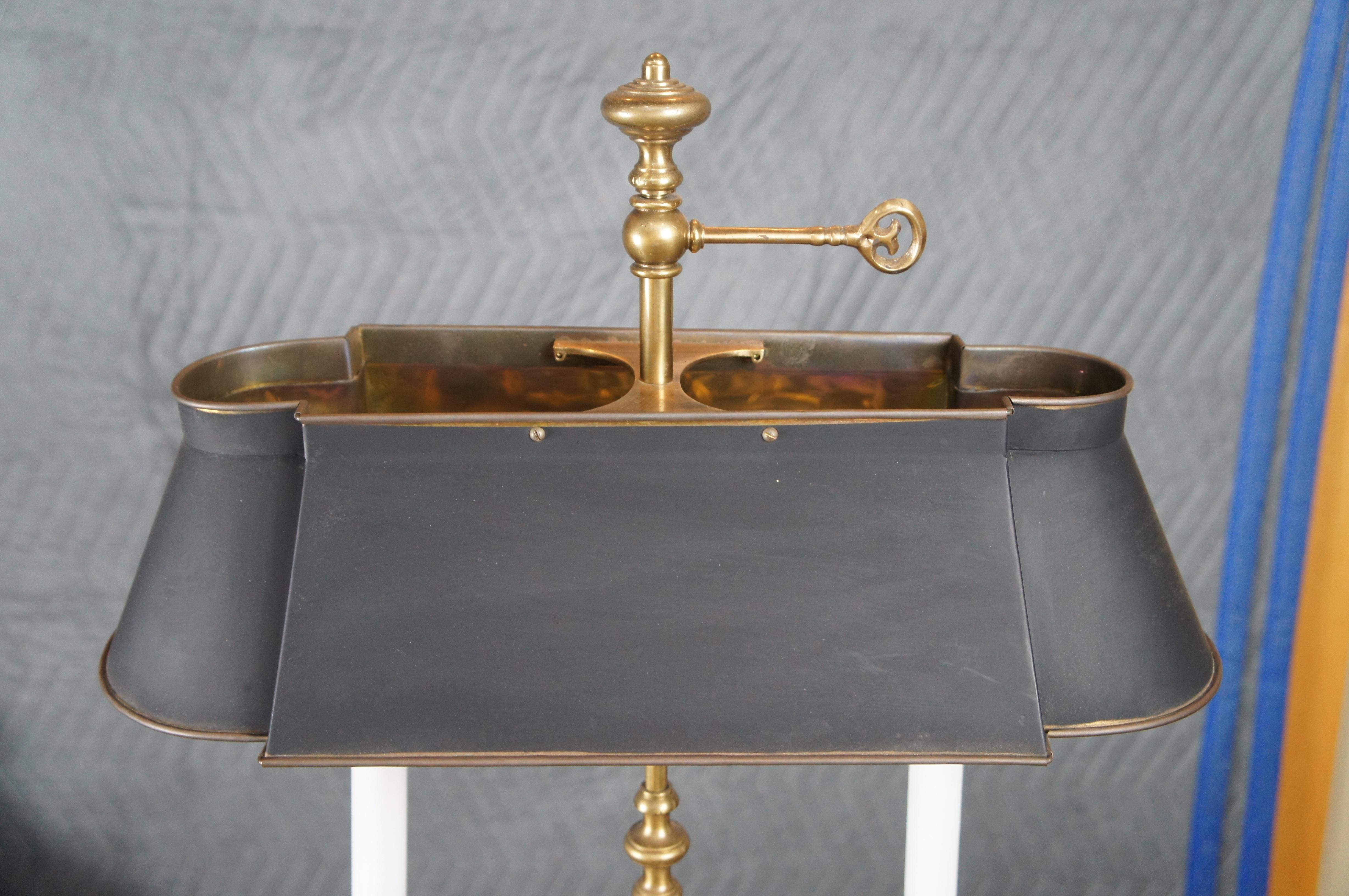 Late 20th Century Vintage Frederick Cooper French Directoire Bouillotte Brass Lamp Tole Shade 23