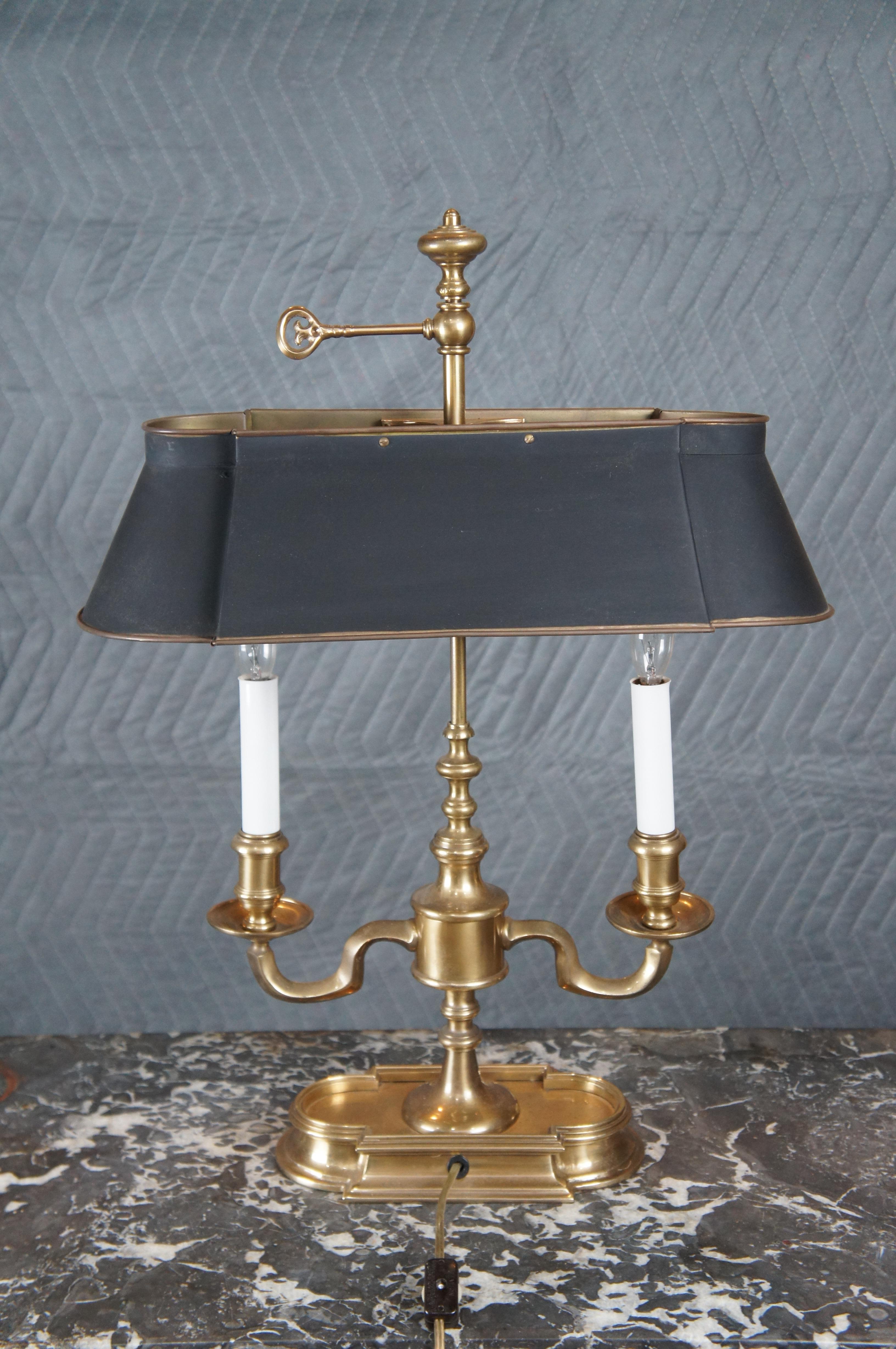 Vintage Frederick Cooper French Directoire Bouillotte Brass Lamp Tole Shade 23