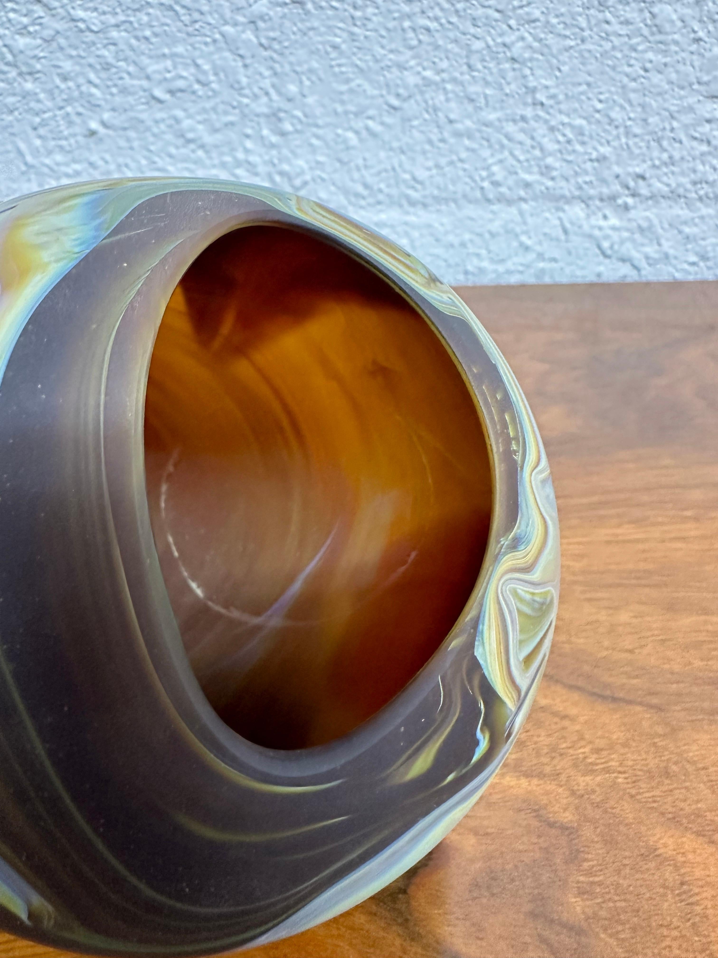 Frederick Warren Satin Studio Art Glass Ball Vase 5