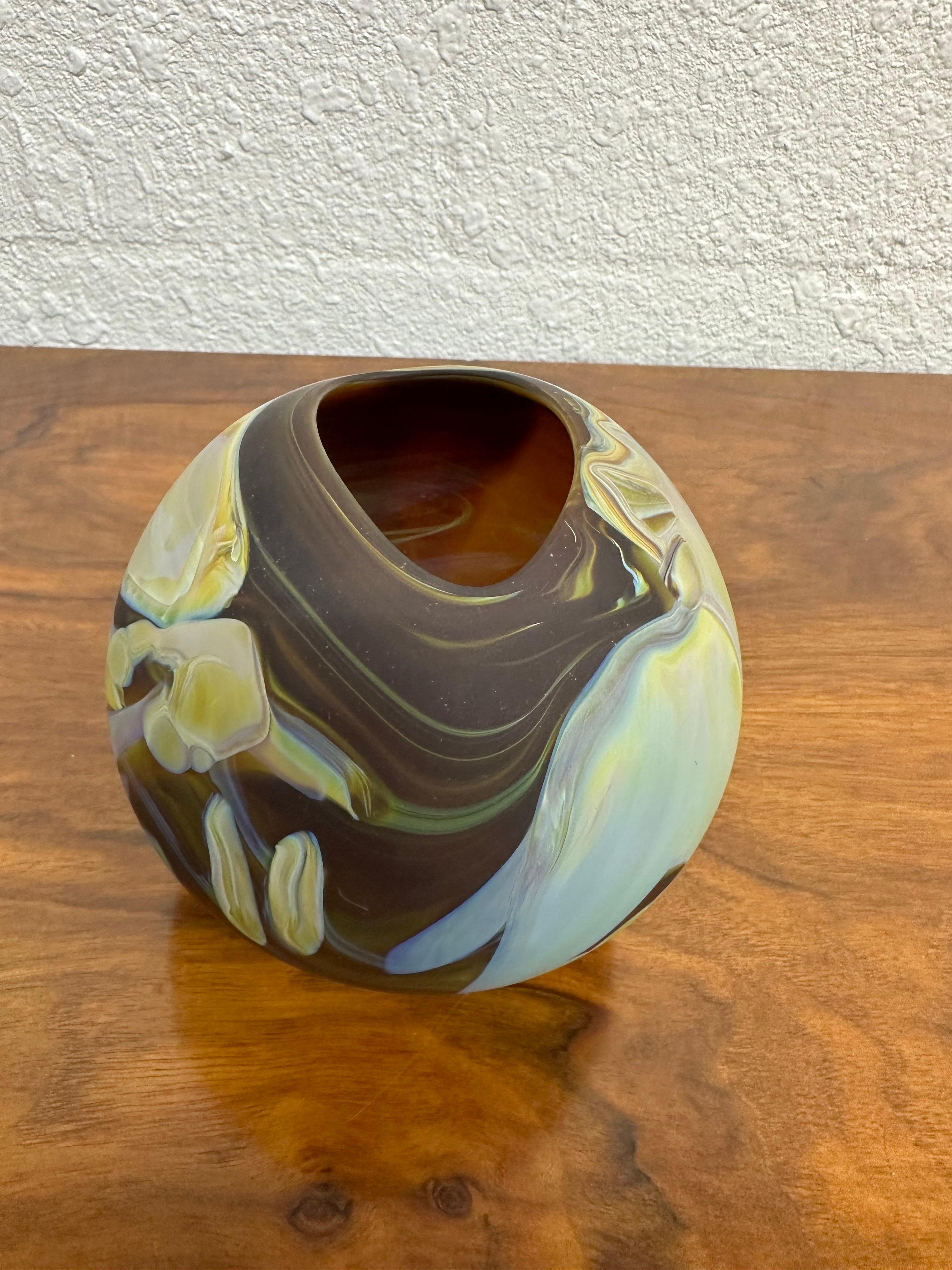 Frederick Warren Satin Studio Art Glass Ball Vase 1