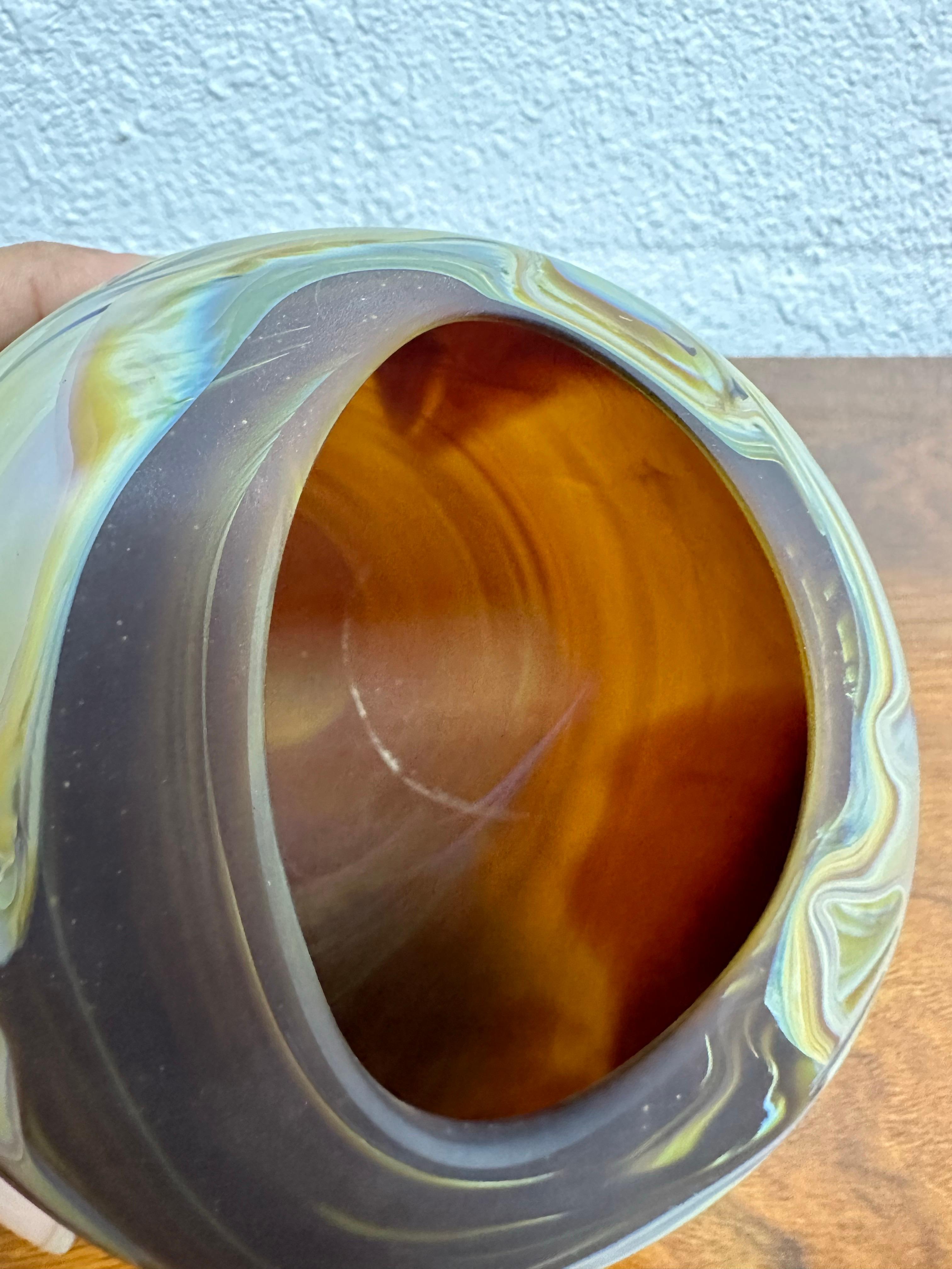 Frederick Warren Satin Studio Art Glass Ball Vase 2
