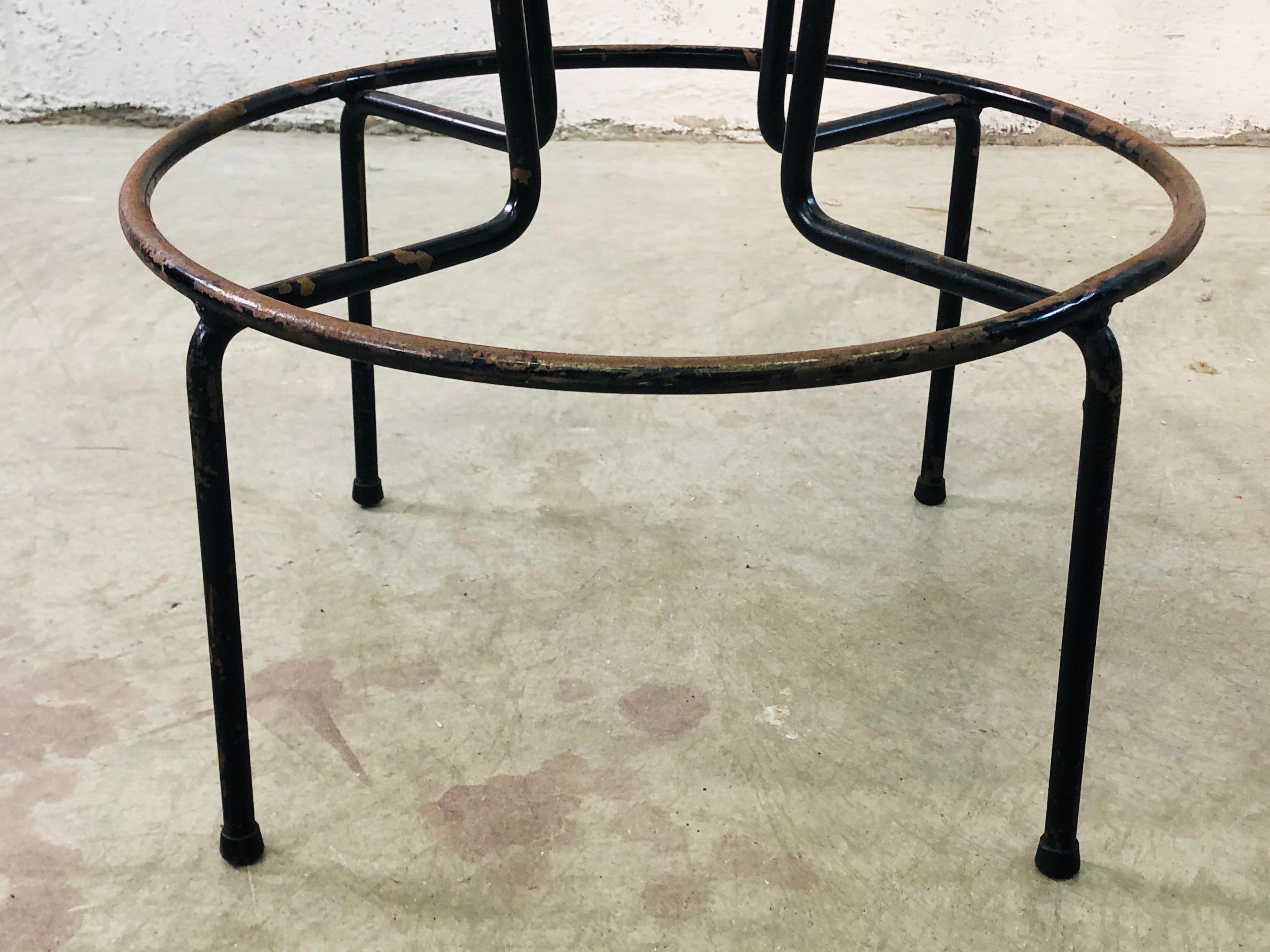 American Vintage Frederick Weinberg Wrought Iron Bar Stools, Pair For Sale