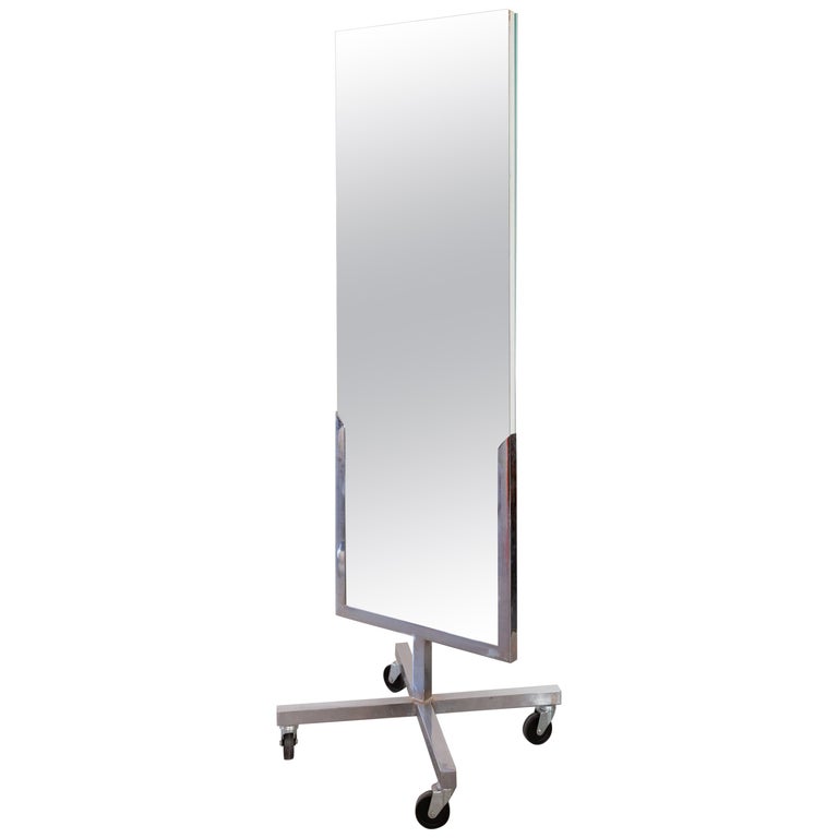 Mirror Chrome Frame And Casters At 1stdibs, Vintage Free Standing Full Length Mirror