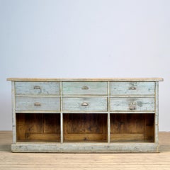 Vintage Freestanding Pine Shop Counter, 1930s