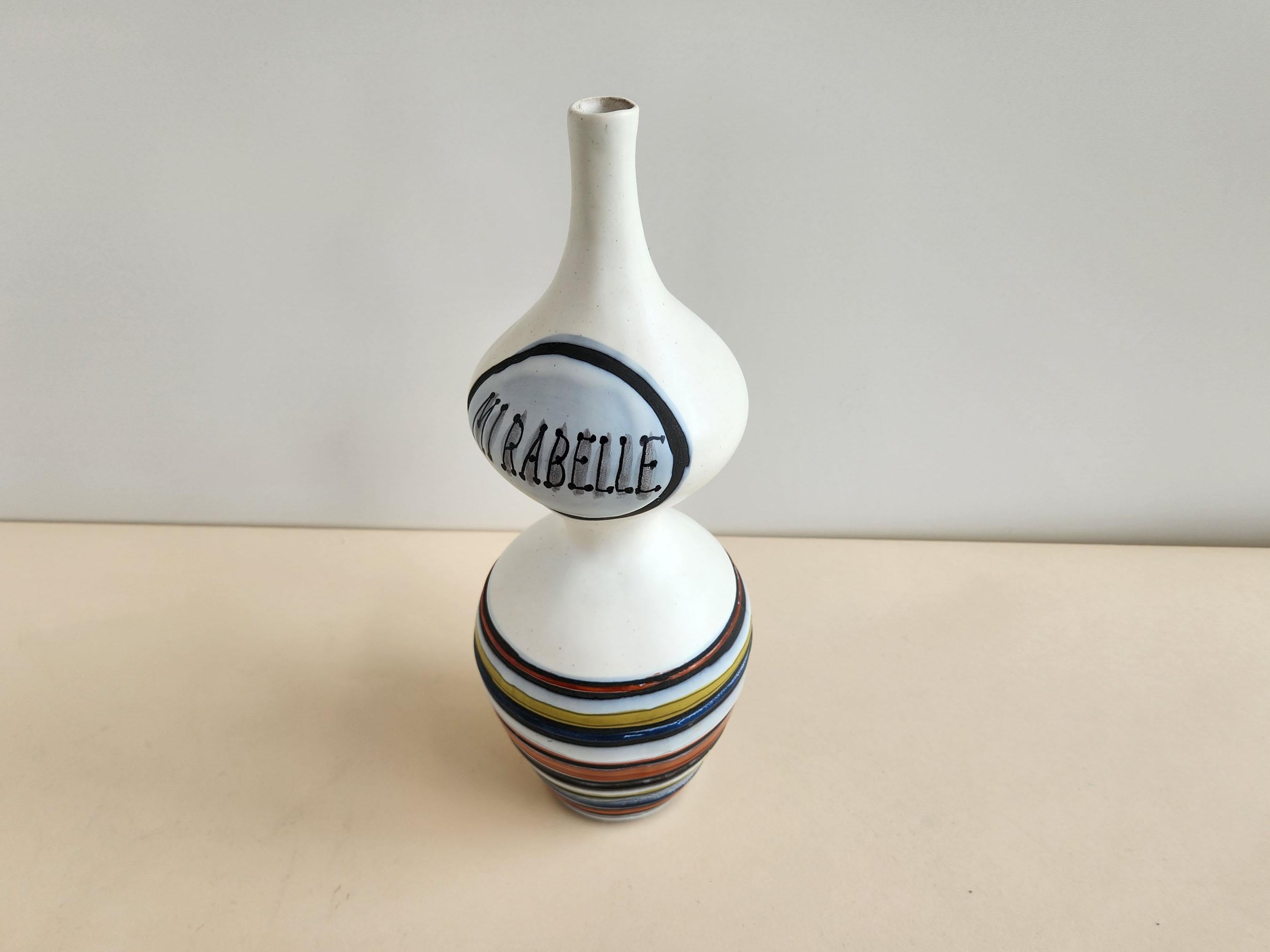 Late 20th Century Roger Capron - Vintage Freeform Ceramic Mirabelle Flask  For Sale