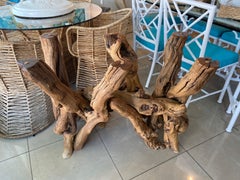 Vintage Freeform Cypress Burl Wood Driftwood Root Dining Table Base