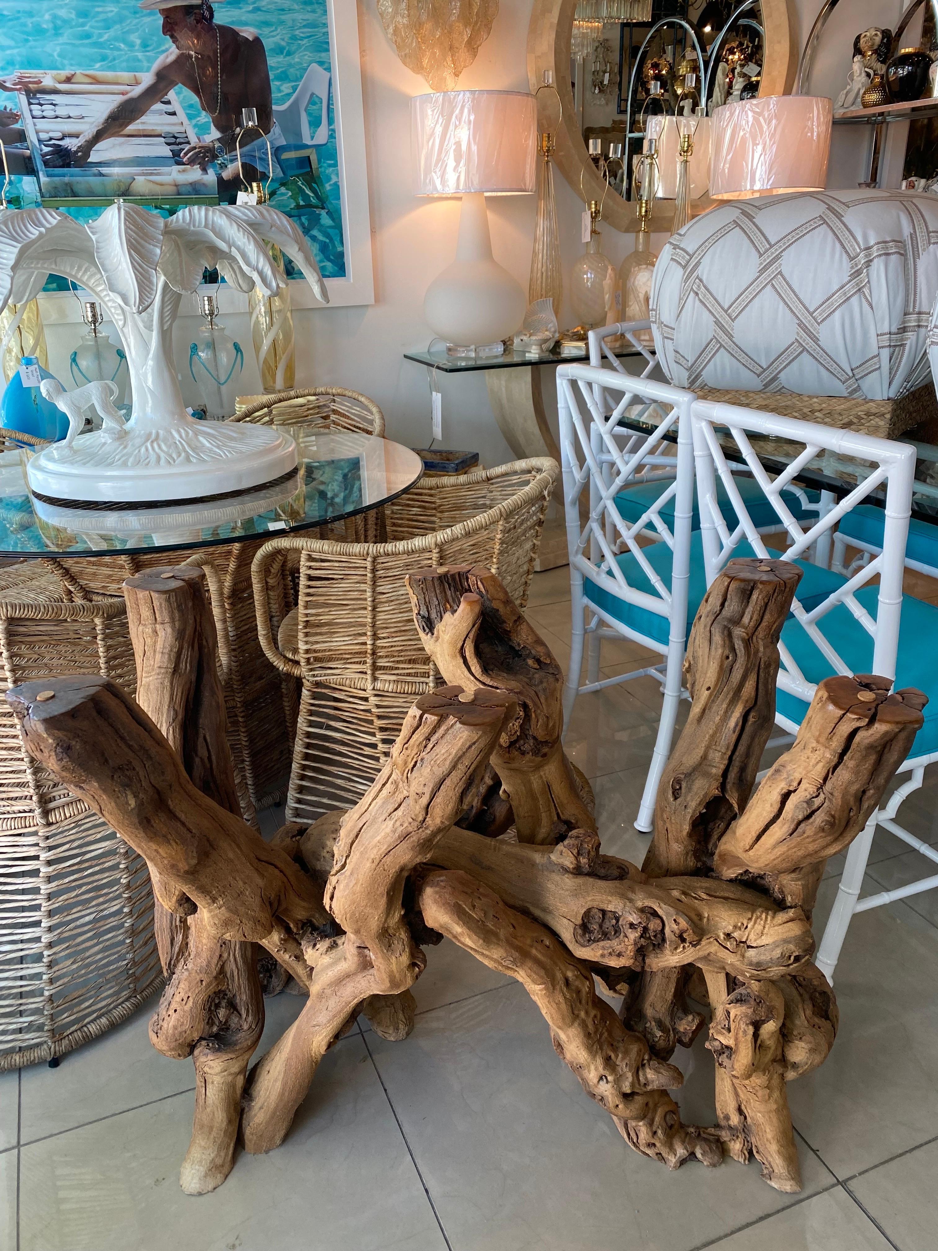 Vintage Freeform Cypress Burl Wood Driftwood Root Dining Table Base In Good Condition In West Palm Beach, FL