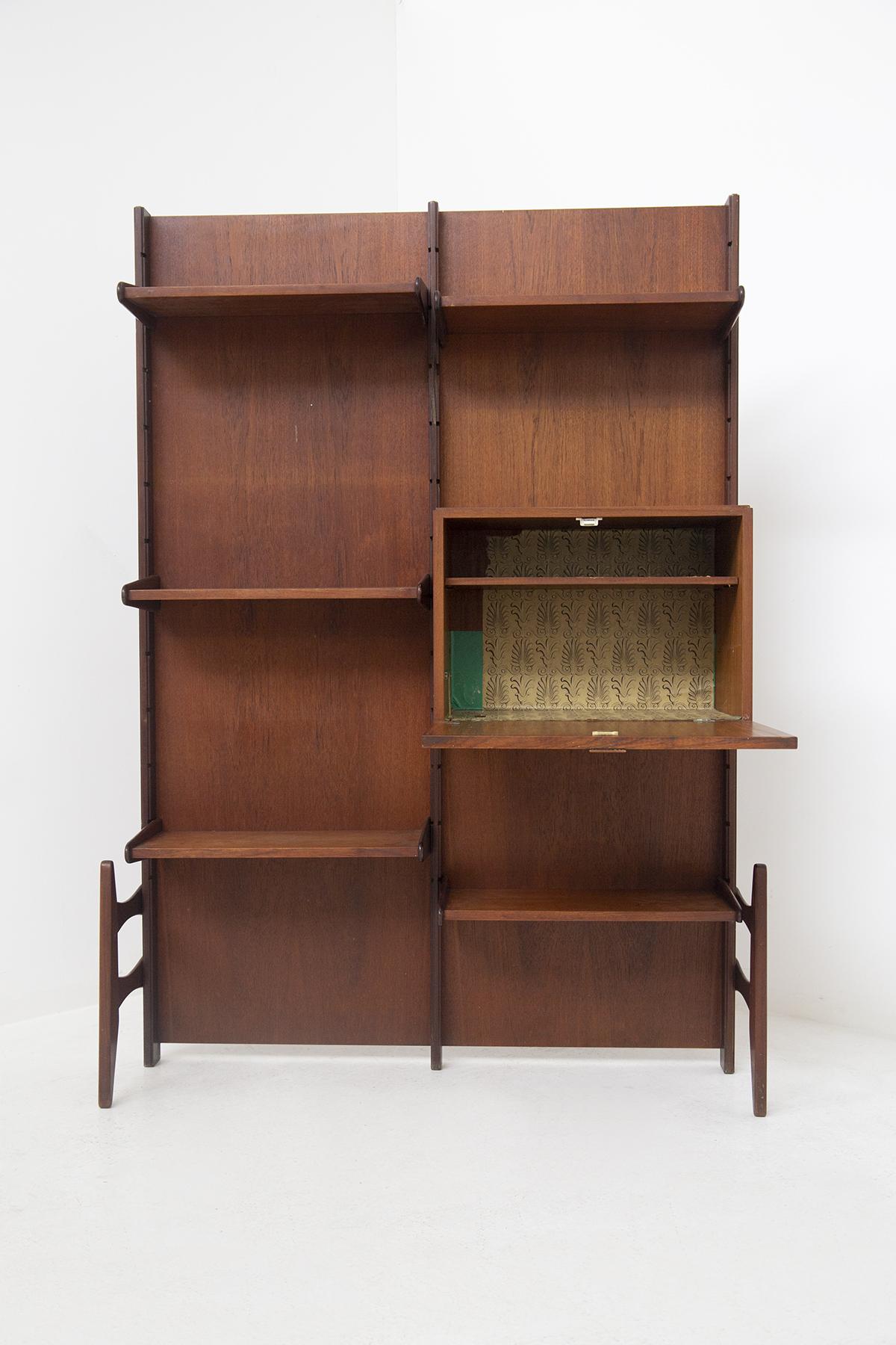 Vintage Freestanding Bookcase in Wood by Fratelli Proserpio 9