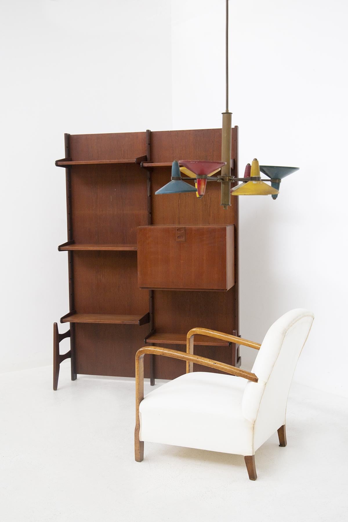 Vintage Freestanding Bookcase in Wood by Fratelli Proserpio 10