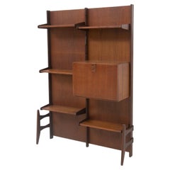 Vintage Freestanding Bookcase in Wood by Fratelli Proserpio
