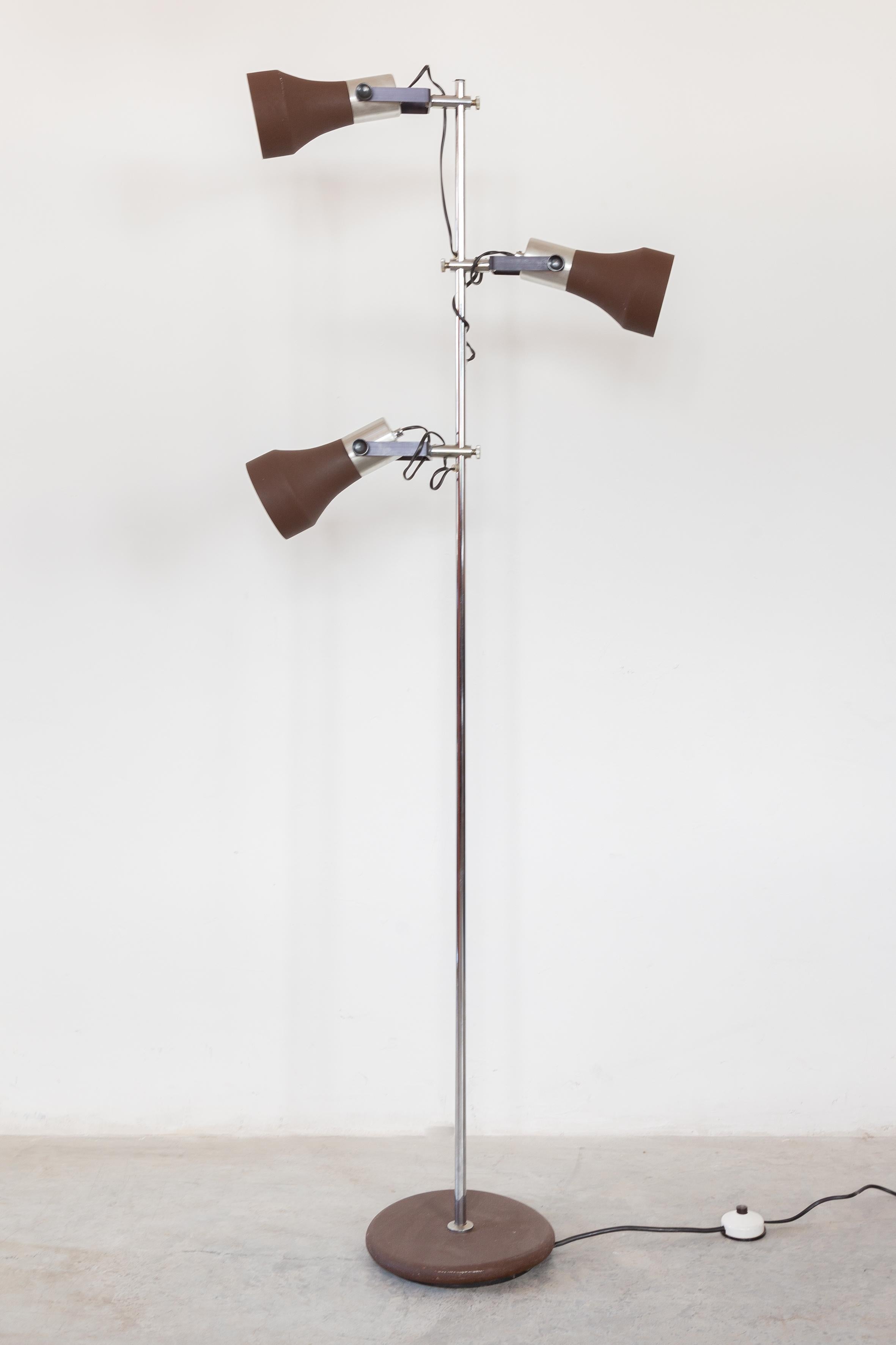 Mid-Century Modern Vintage Freestanding Floor Lamp with Three Adjustable Spots